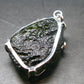 Gem Moldavite Tektite SS Pendant From Czech Republic - 1.8" - 13.1 Grams