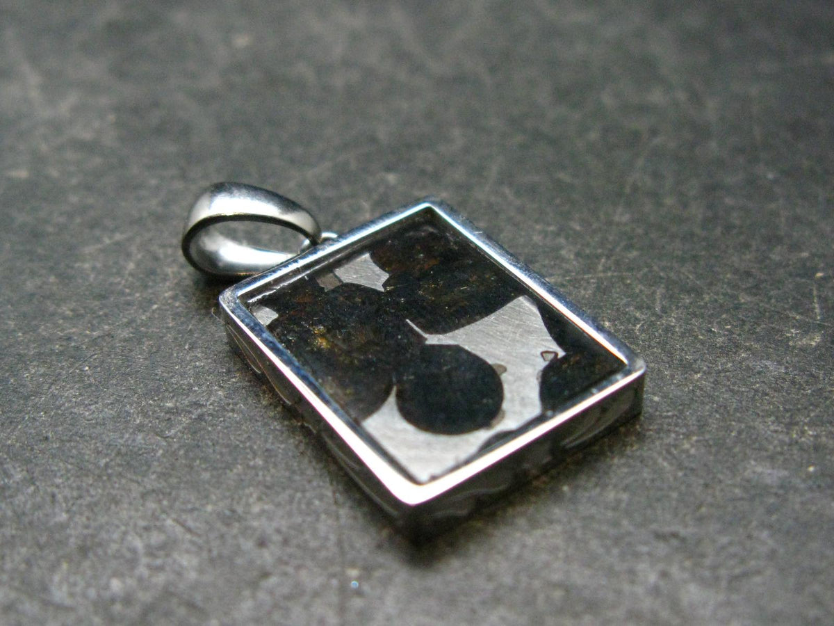 Brahin Meteorite Slice With Olivine Pallasite Pendant from Belarus - 1.0" - 2.63 Grams