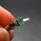 Emerald Crystal Silver Ring from Colombia - 1.40 Grams - Size 8