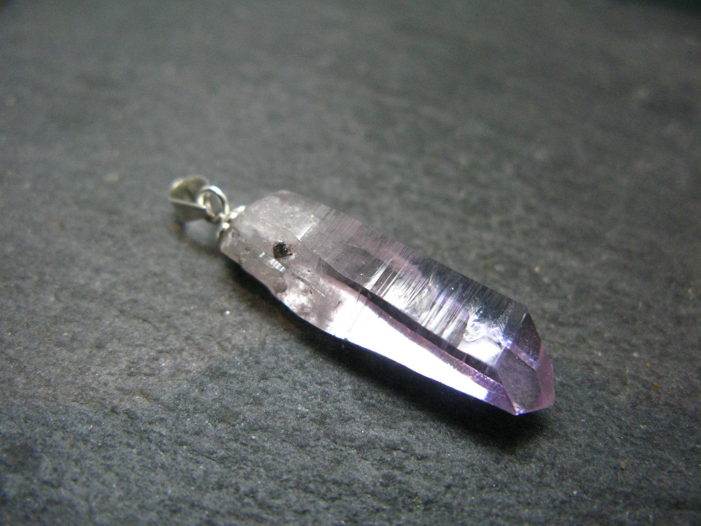 Vera Cruz Amethyst Silver Pendant From Mexico - 1.3" - 2.18 Grams