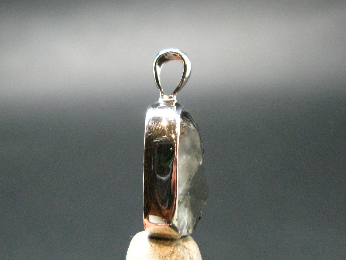 Phenakite Phenacite Crystal Silver Pendant From Brazil - 0.9" - 1.94 Grams