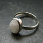 Natrolite Silver Cabochon Ring From Russia - 2.47 Grams - Size 8.0