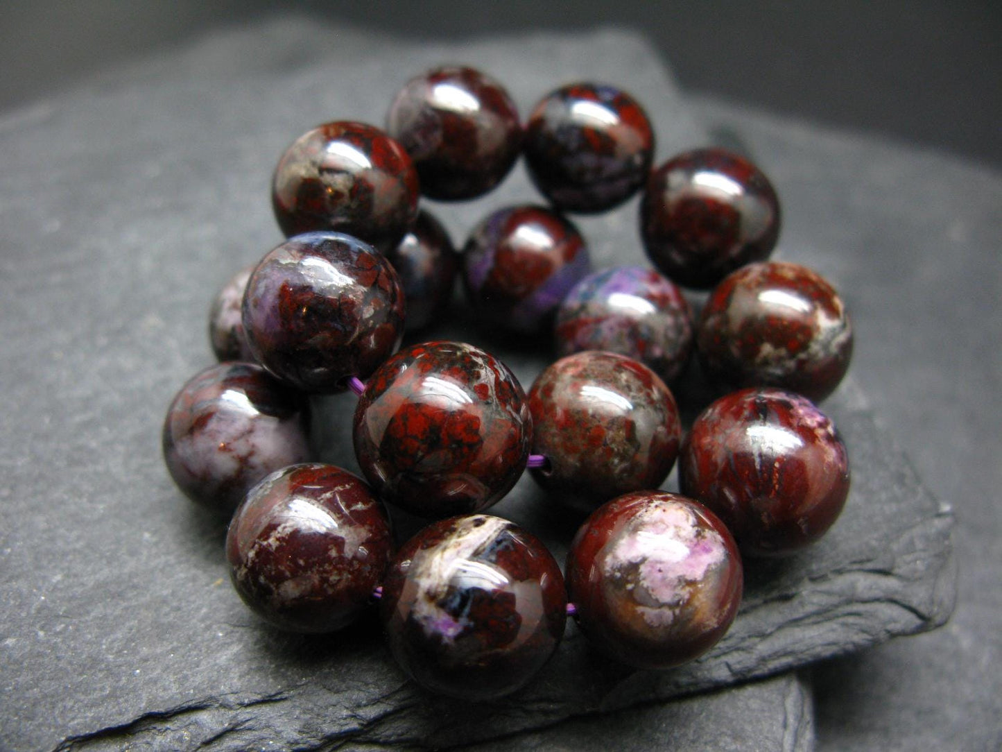 Bustamite Genuine Bracelet ~ 7.5 Inches ~ 12mm Round Beads