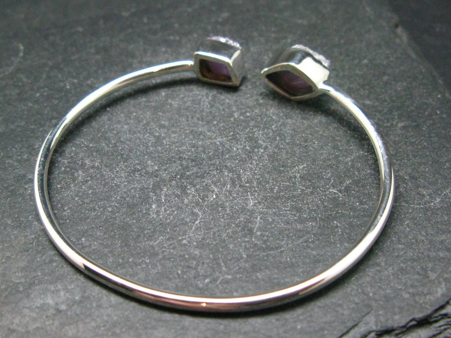 Pink Tanzanite Silver Twister Bracelet From Tanzania - 5.56 Grams - Adjustable length