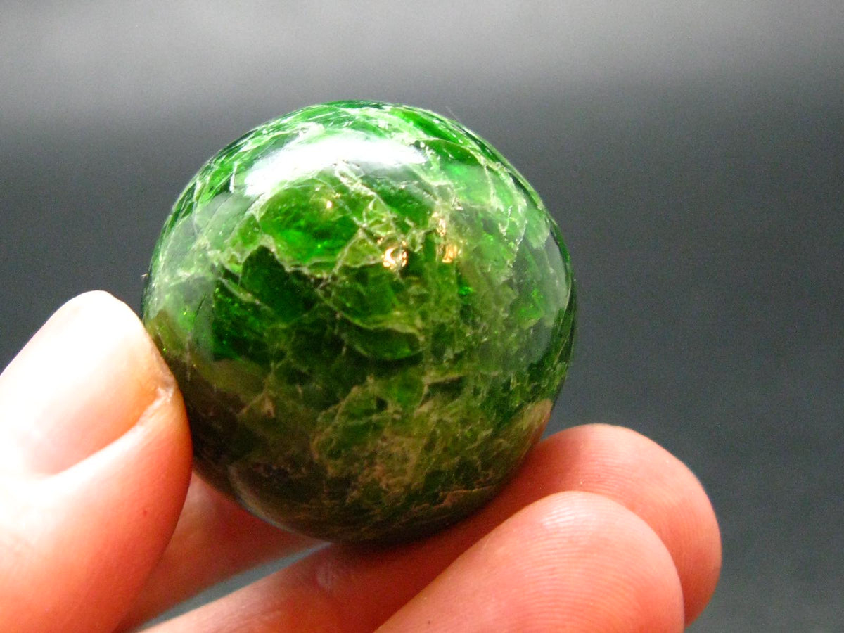 Gem Chrome Diopside Ball Sphere From Russia - 1.1"- 36.74 Grams