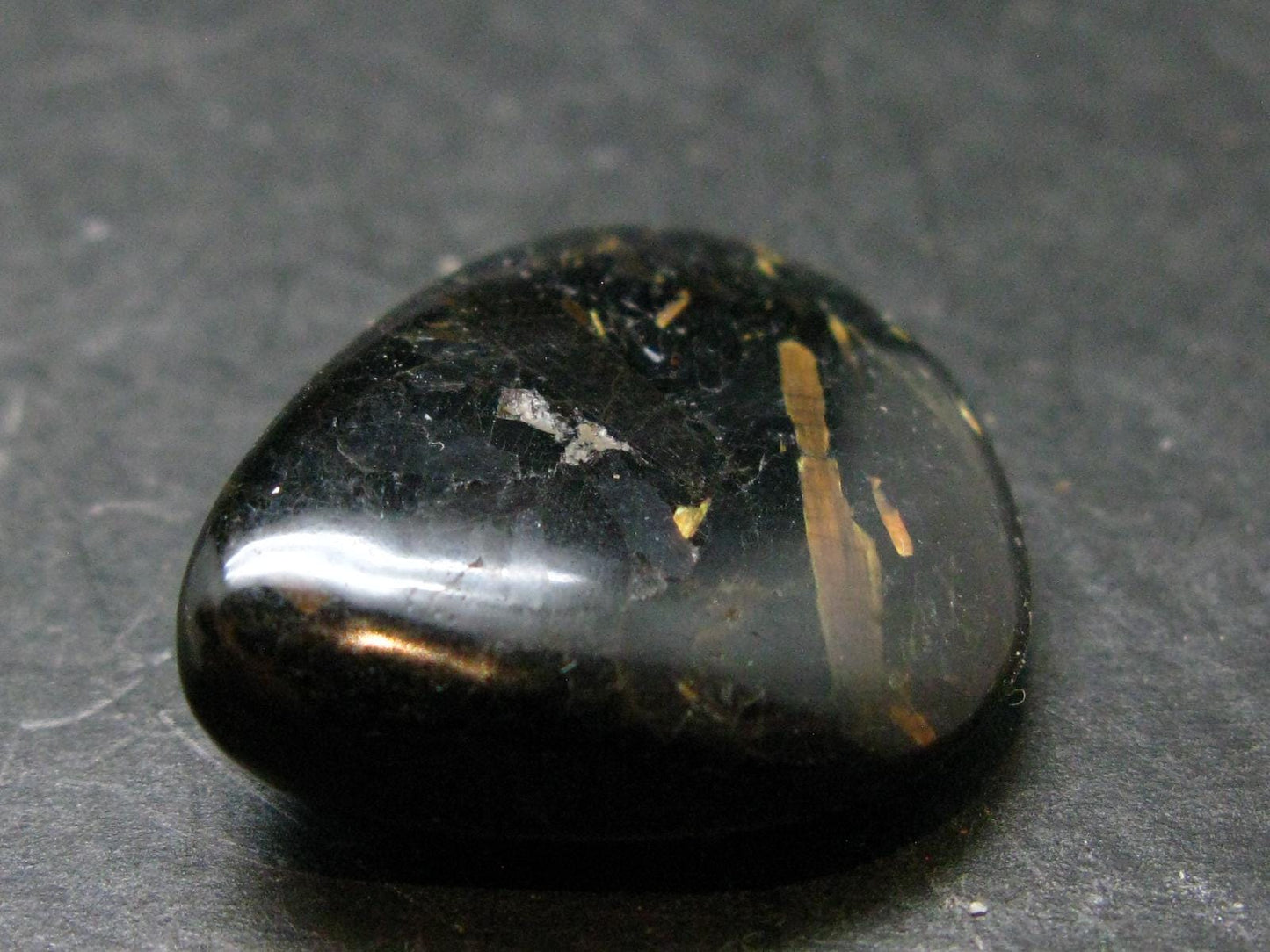 Rare Nuumite Nuummite Tumbled Stone From Greenland - 10.13 Grams - 1.1"