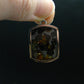 Rare Brahin Meteorite Slice With Olivine Pallasite Silver Pendant from Belarus - 1.3" - 4.48 Grams