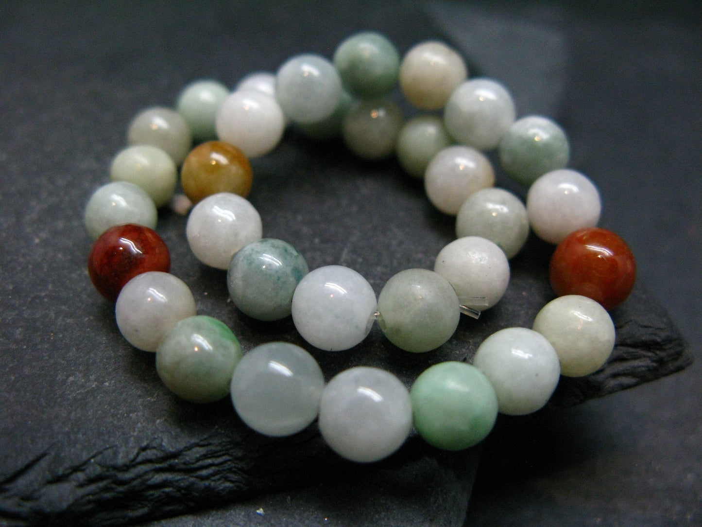 Jade Jadeite Genuine Bracelet ~ 7 Inches ~ 6mm Round Beads