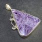 Lilac Stone!!! Stunning Silky Charoite Sterling Silver Pendant From Russia - 2.2" - 13.7 Grams