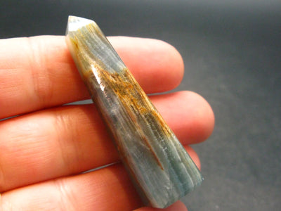 Nice Lemurian Aquatine Blue Calcite Obelisk Pyramid From Argentina - 2.0" - 15.42 Grams