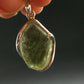 Moldavite Tektite Silver Clover Pendant from Czech Republic - 1.4" - 5.59 Grams