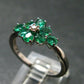 Emerald Faceted Silver Ring from Colombia - 2.71 Grams Total - Size 8