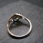 Moldavite & Red Garnet Sterling Silver Ring From Czech Republic - Size 8.5 - 2.61 Grams