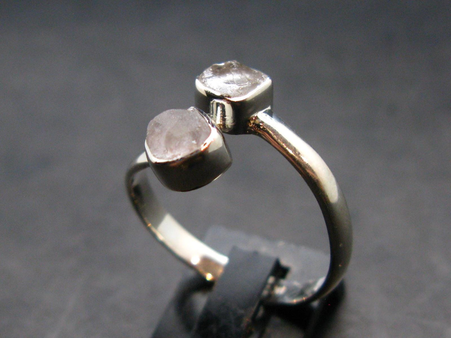 Gray Herderite Silver Ring from Africa - Size 9 - 2.24 Grams