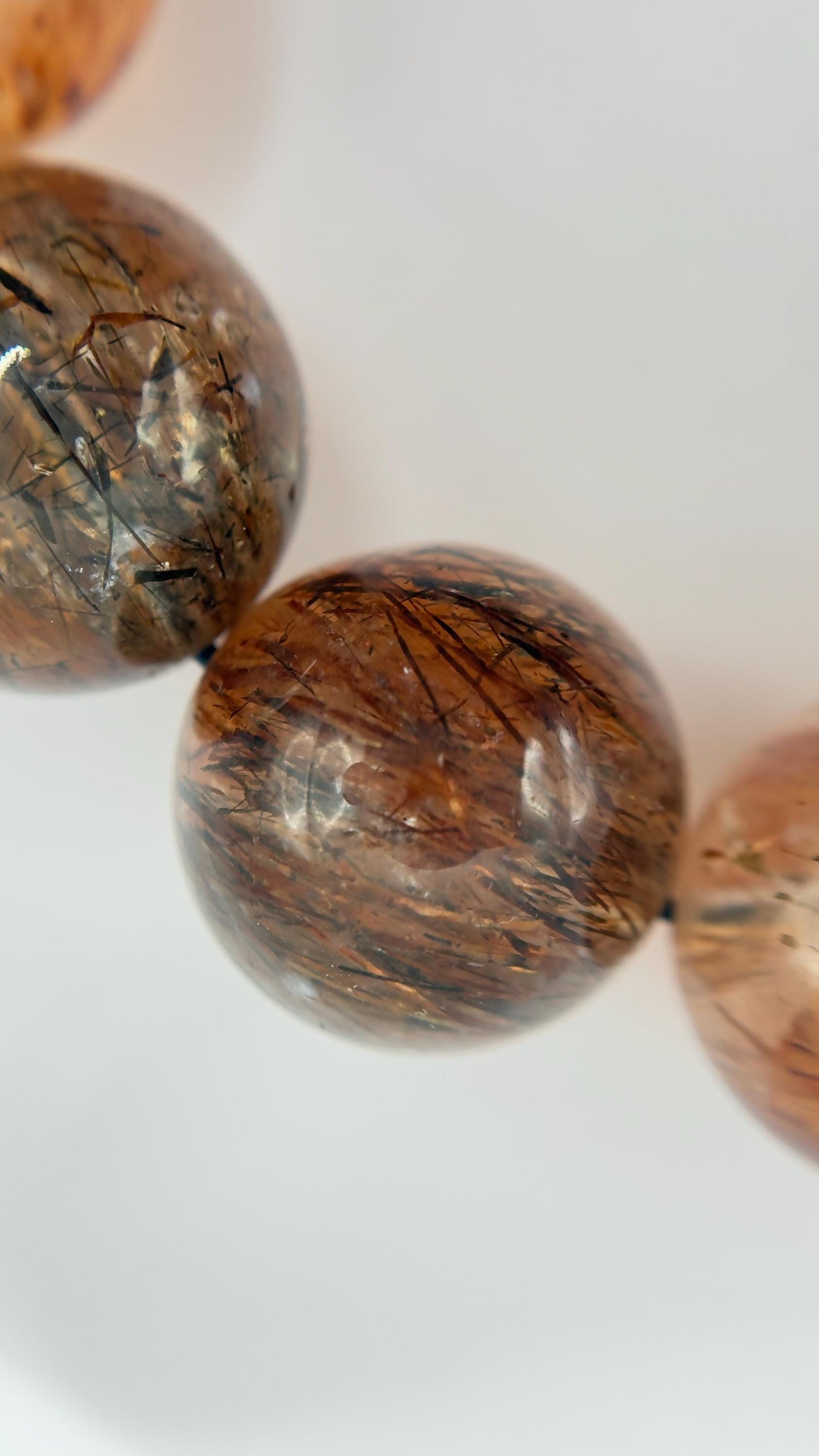 Rutilated Quartz Bracelet – Natural Gemstone Stretch Beaded Jewelry