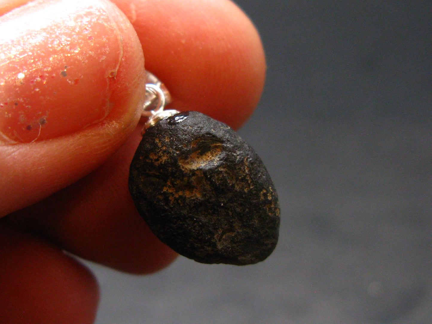 Rare Saffordite Cintamani Stone Pseudotektite Pendant from Arizona USA - 8.05 Carats - 0.8"