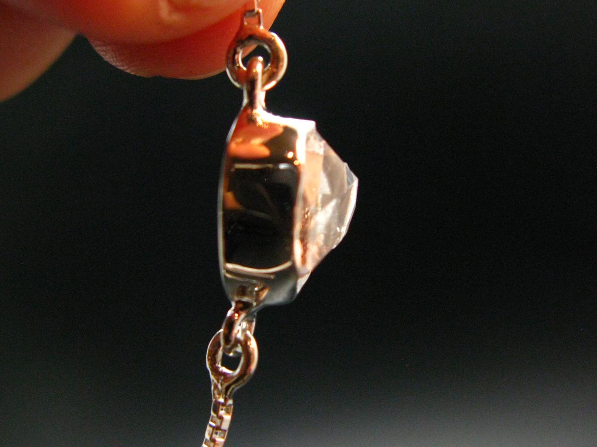 Herkimer Diamond Quartz Silver Bracelet Adjustable Length - 3.07 Grams