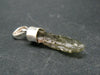 Gem Moldavite Tektite SS Pendant From Czech Republic - 1.1" - 1 Grams