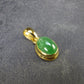 Tsavorite Green Garnet Gold Plated Silver Pendant from Tanzania - 0.7" - 1.56 Grams