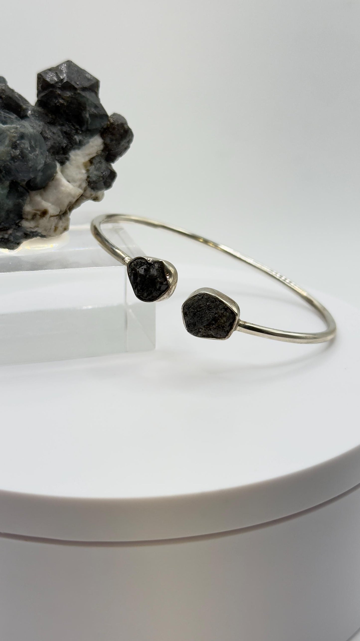 Alexandrite Cuff Bracelet Raw Color Change Gemstone Silver Open Bangle June Birthstone Jewelry