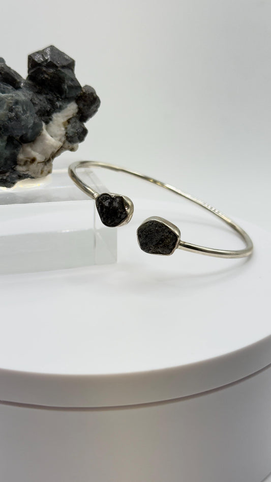 Alexandrite Cuff Bracelet Raw Color Change Gemstone Silver Open Bangle June Birthstone Jewelry