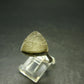 Natural Gem Raw Libyan Desert Glass Tektite Sterling Silver Ring from Libya - Size 9 - 4.9 Grams