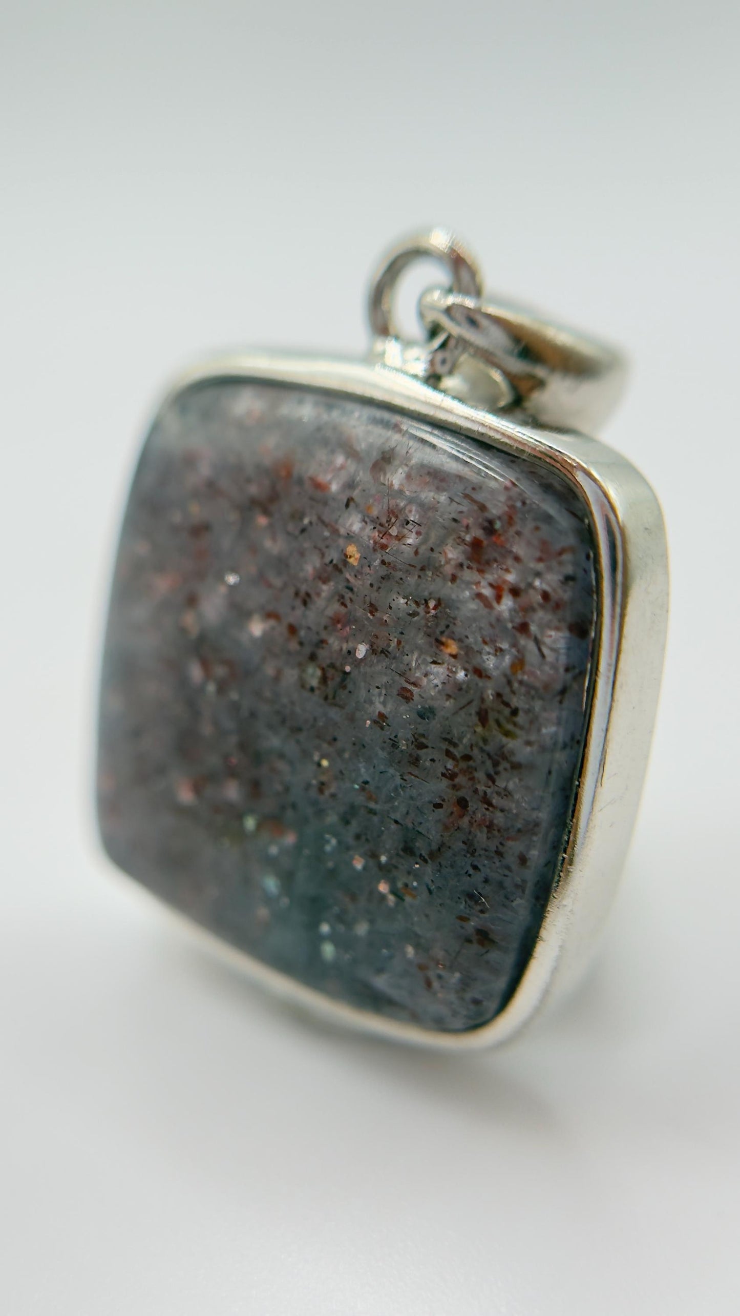 Natural Lattice Sunstone Pendant Necklace, Sterling Silver, Healing Crystal Jewelry