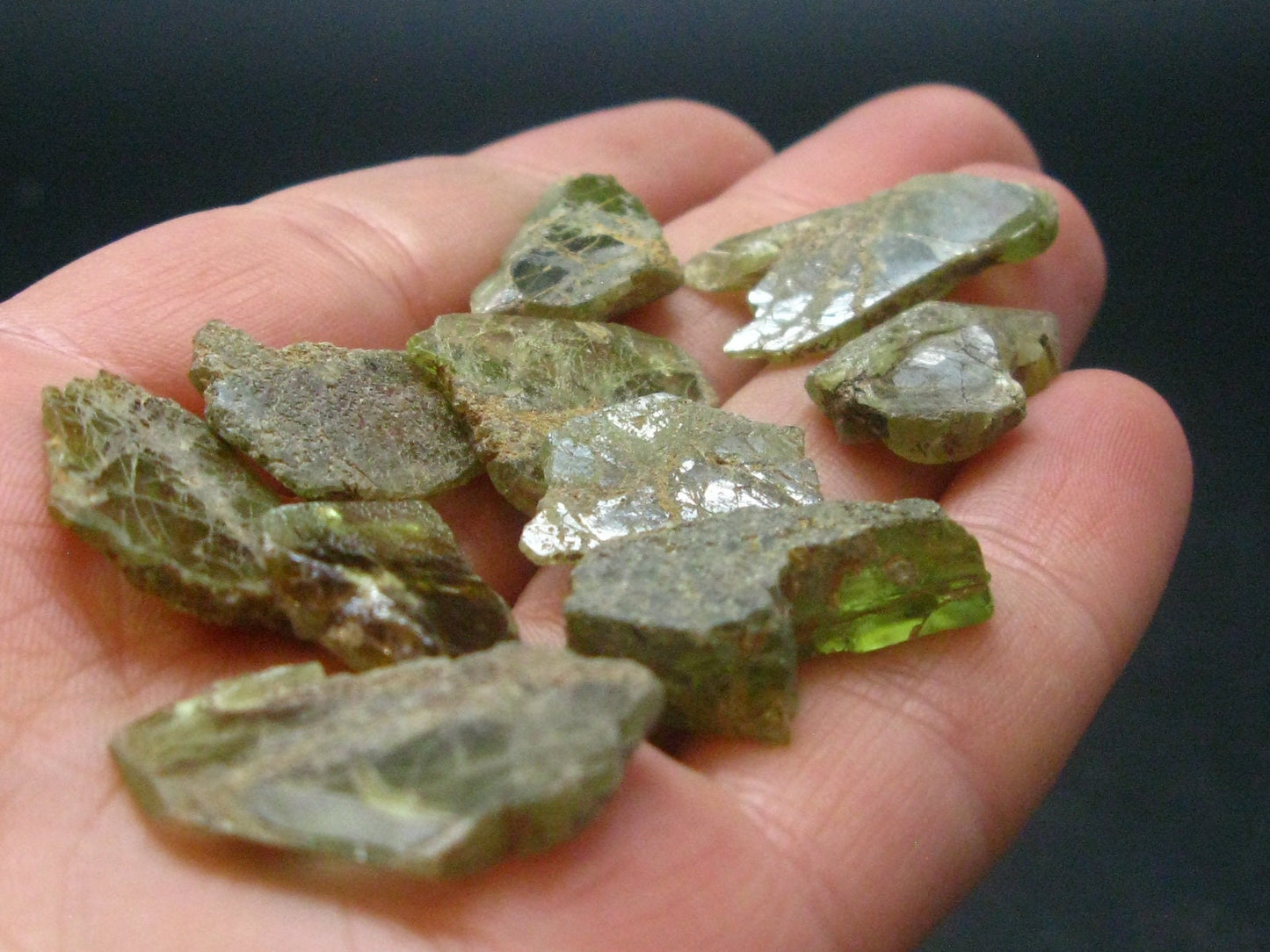 Lot of 10 Titanite Sphene Crystals From Brazil - 14.67 Grams