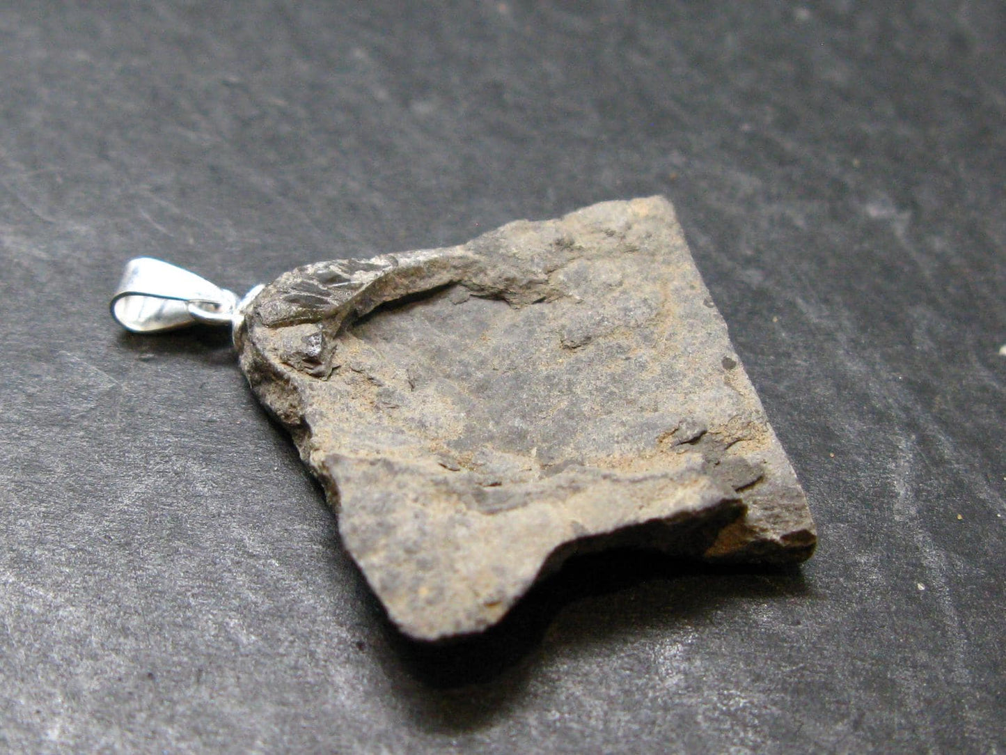Ammolite Amolite Silver Pendant From Alberta Canada - 1.4" - 3.75 Grams