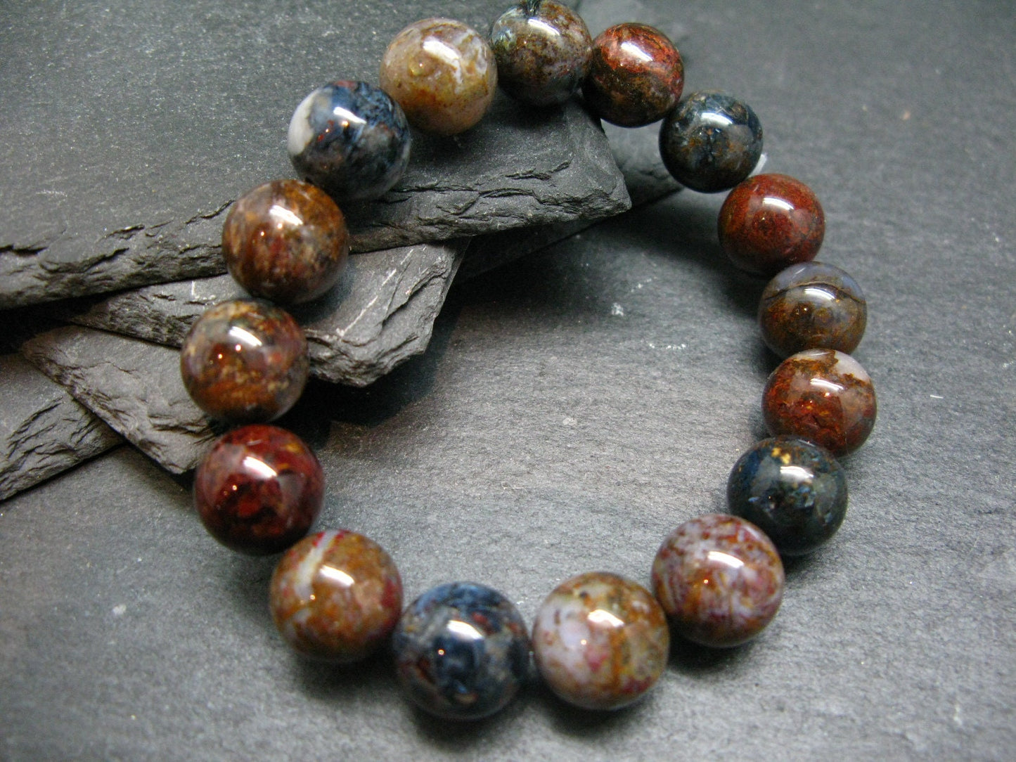 Pietersite Genuine Bracelet ~ 7 Inches ~ 12mm Round Beads