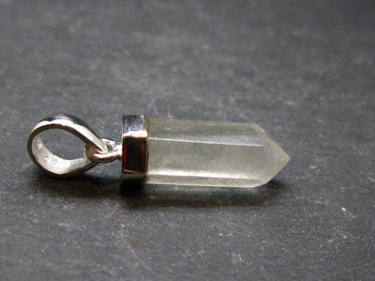 Gem Libyan Desert Glass Tektite Pendant Sterling Silver from Libya - 1.2" - 2.38 Grams