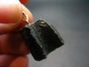 Tibetan Black Tektite Silver Pendant From Tibet - 0.9" - 3.35 Grams