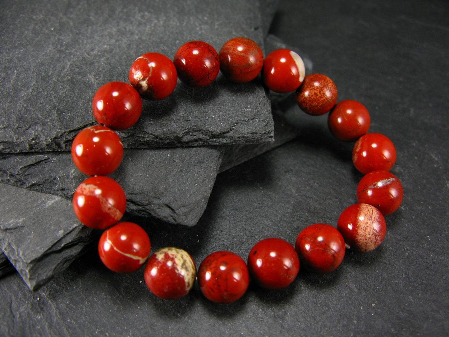 Red Jasper Genuine Bracelet ~ 7 Inches ~ 10mm Round Beads