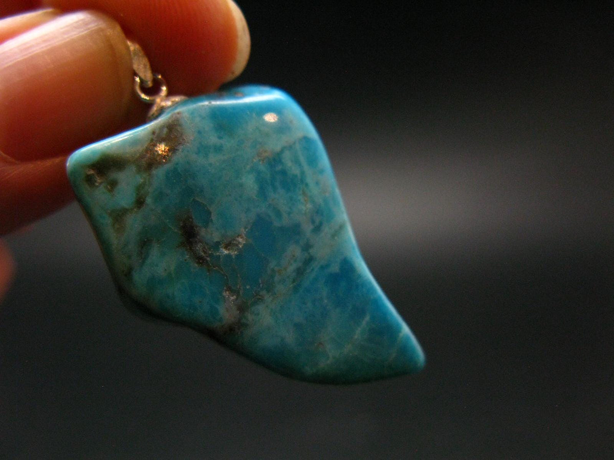Genuine Turquoise Silver Pendant From Sleeping Beauty Arizona - 1.5" - 8.22 Grams