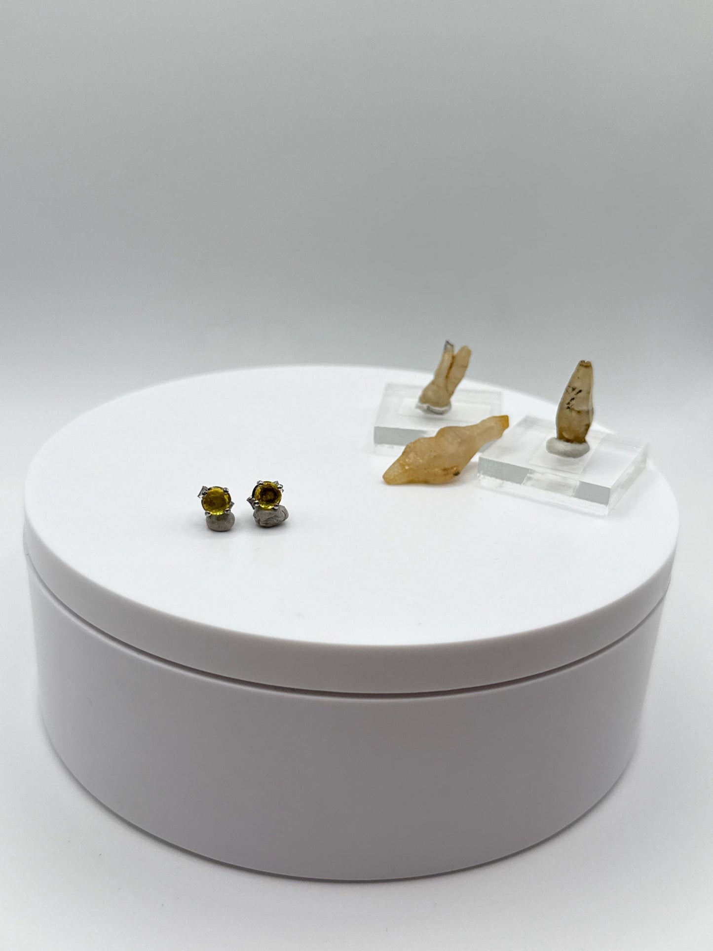 Yellow Sapphire Stud Earrings | Sterling Silver Earrings | Natural Sapphire Jewelry | September Birthstone Gift - Weight 1.01 Grams