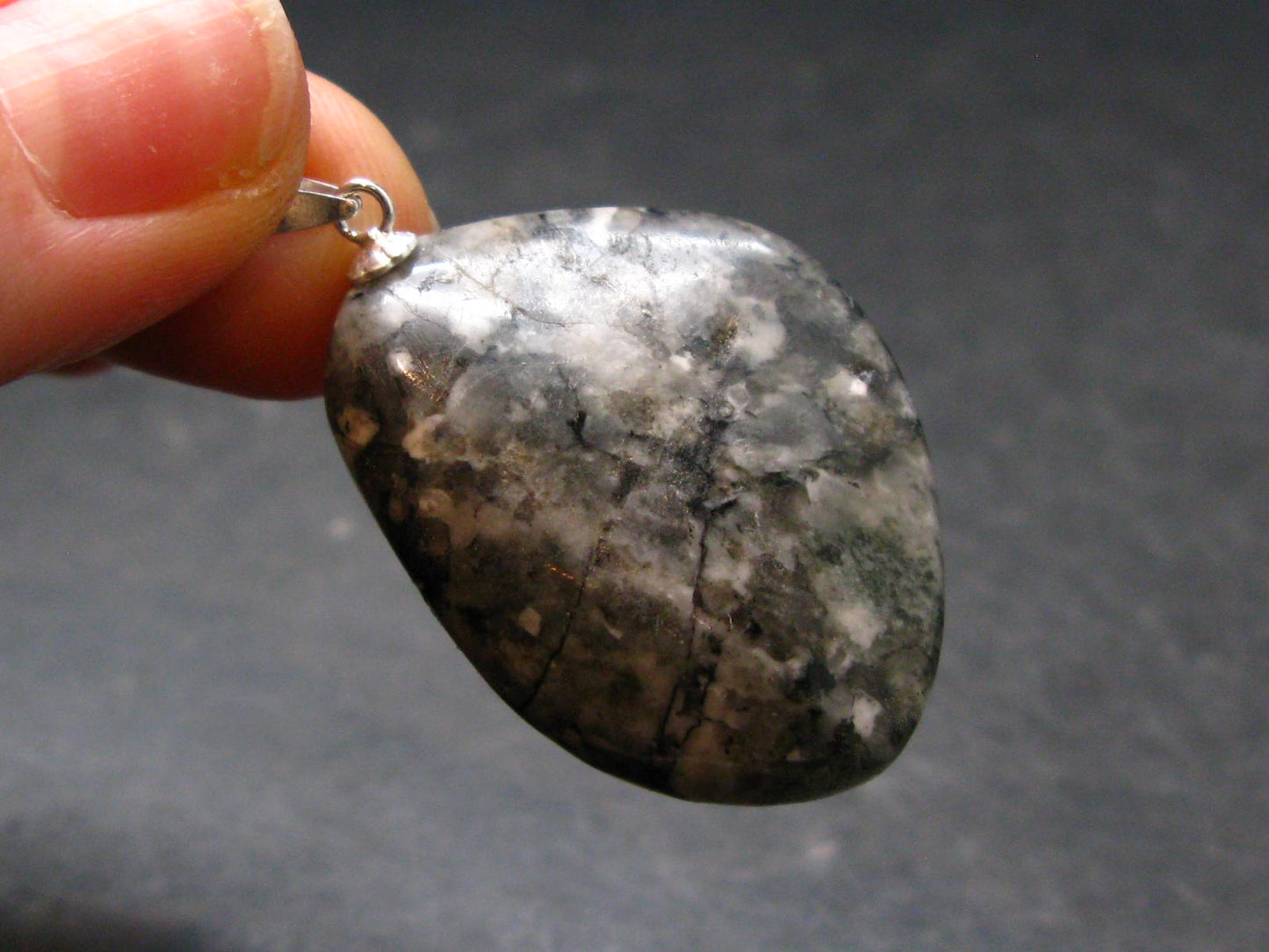 Rare Impactite Silver Pendant From Norway - 1.5"