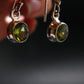 Peridot Olivine Crystal Sterling Silver Earrings From Pakistan - 0.9" - 2.18 Grams