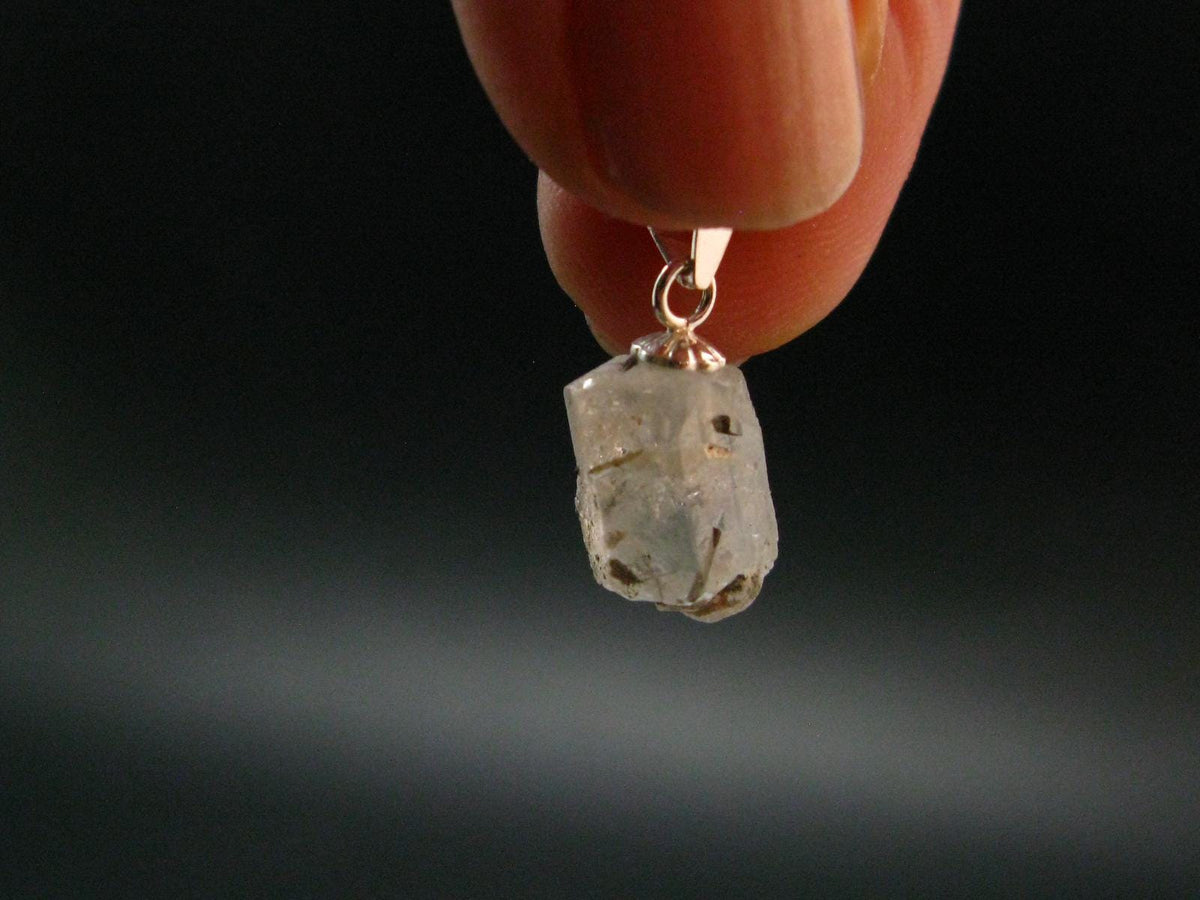 Rare Gem Phenacite Phenakite Crystal Silver Pendant From Myanmar (Burma) - 6.05 Carats - 0.7"