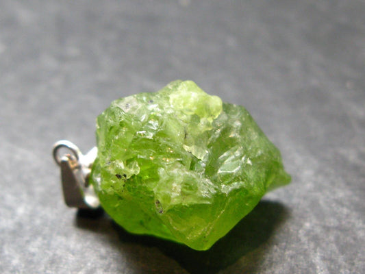 Peridot Olivine Pendant in SS From Arizona - 1.0" - 3.61 Grams