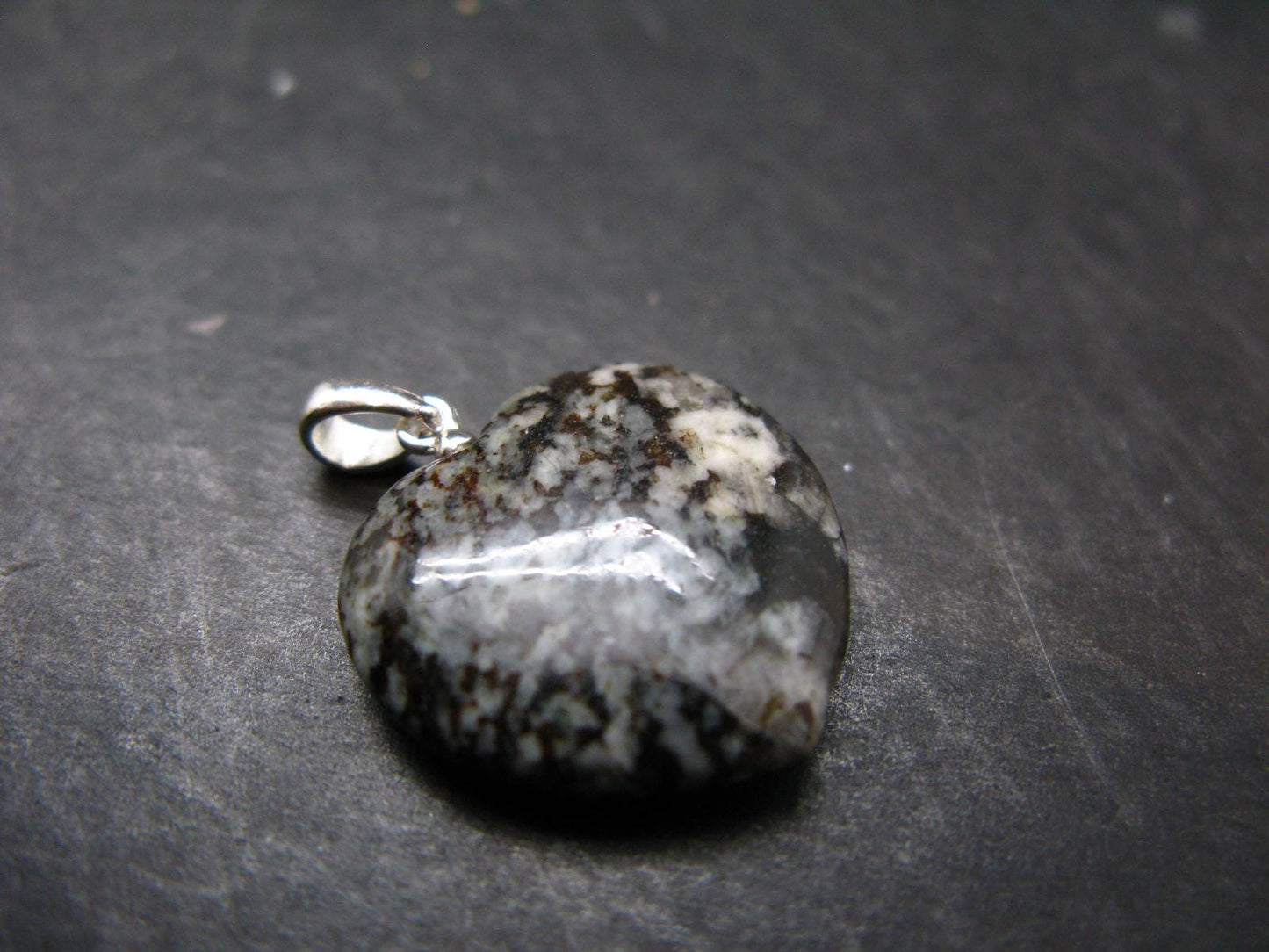 Rare Impactite Silver Heart Pendant From Norway - 1.0"