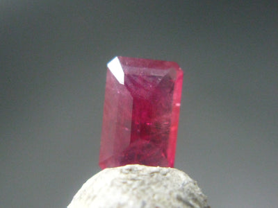 Beautiful Rare Gem Bixbite Red Beryl Emerald Cut Stone From Utah USA - 0.42 Carats - 6.3x4.0mm