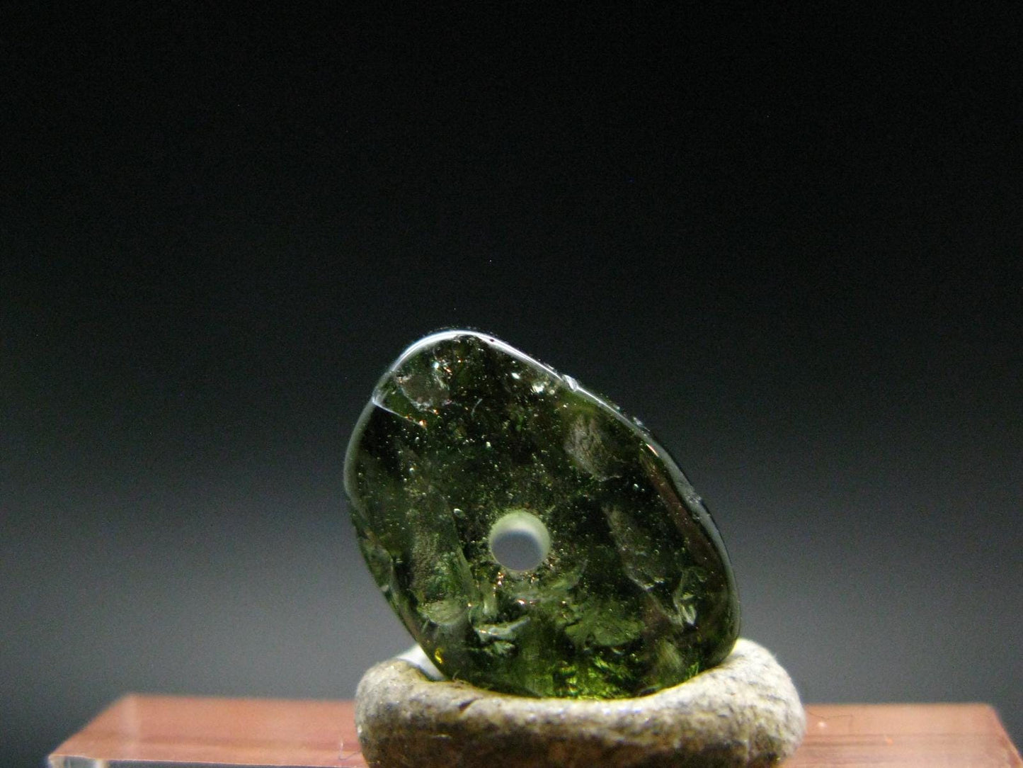 Moldavite Tektite Tumbled Bead from Czech Republic - 11 mm - 3.20 Carats