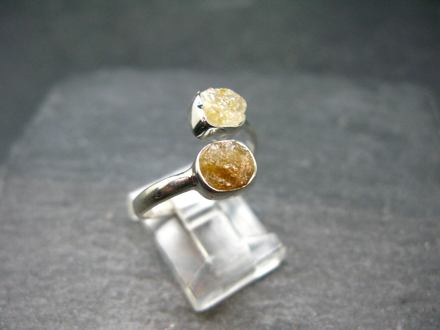 Herderite Crystal Silver Ring From Brazil - Adjustable Size - 2.43 Grams