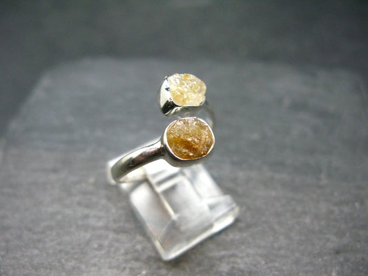 Herderite Crystal Silver Ring From Brazil - Adjustable Size - 2.43 Grams