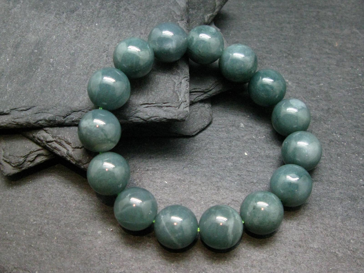Guatemala Jade Jadeite Genuine Bracelet ~ 7 Inches ~ 14mm Round Beads
