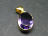 Amethyst Sterling Silver Gold Plated Pendant From Brazil - 0.9" - 2.61 Grams