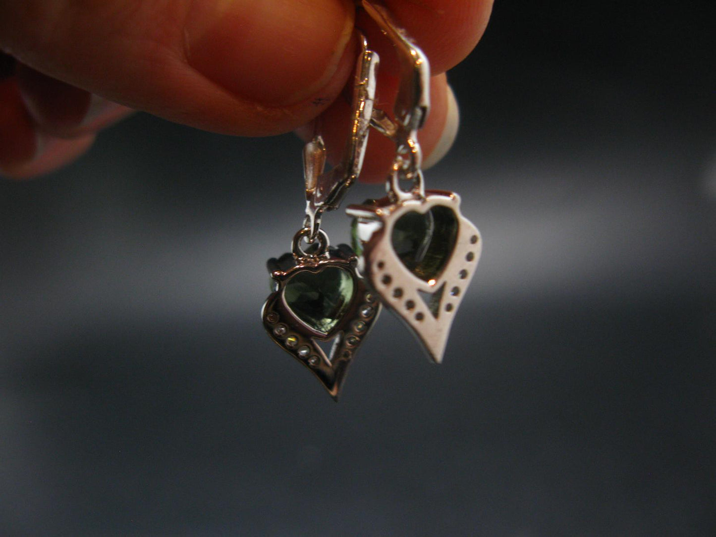 Moldavite Tektite Silver Earrings from Czech Republic - 3.47 Grams