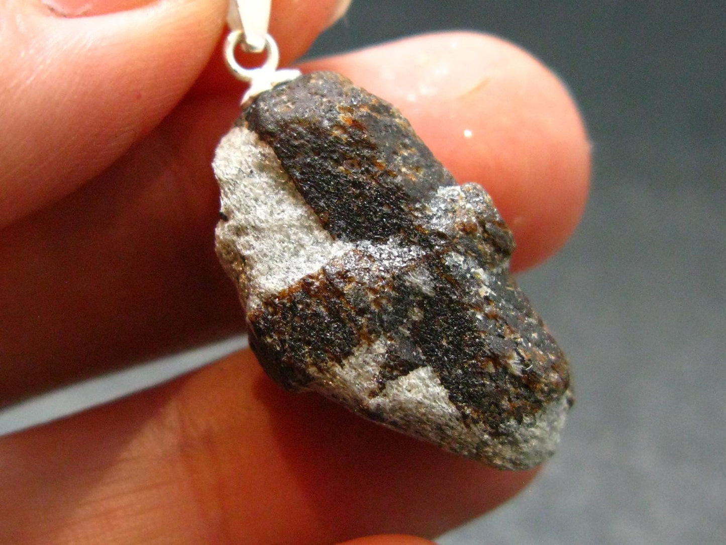 Fairy Cross!! Natural Staurolite Sharp Brown Twin Crystals Silver Pendant From Russia - 1.2" - 5.31 Grams