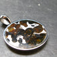 Rare Brahin Meteorite Slice With Olivine Pallasite Silver Pendant from Belarus - 1.4" - 5.22 Grams