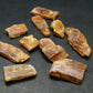 Lot of 10 Rare Orange Kyanite Crystals From Tanzania